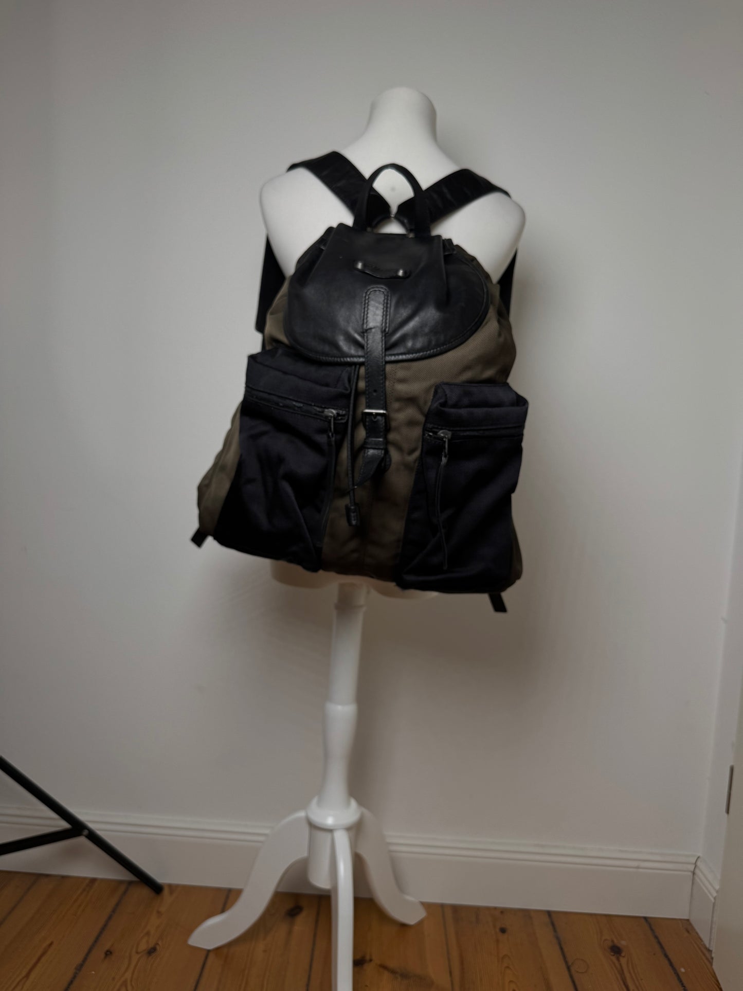 Vintage Balenciaga City Bag Backpack black kaki