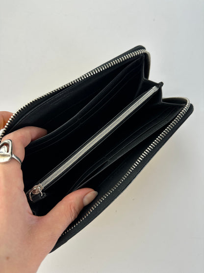 Vintage Emilio Pucci Zip-Around Leather Wallet Yellow Black White