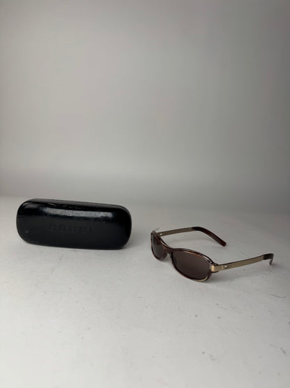 Vintage Gucci Retro Sunglasses Golden Brown