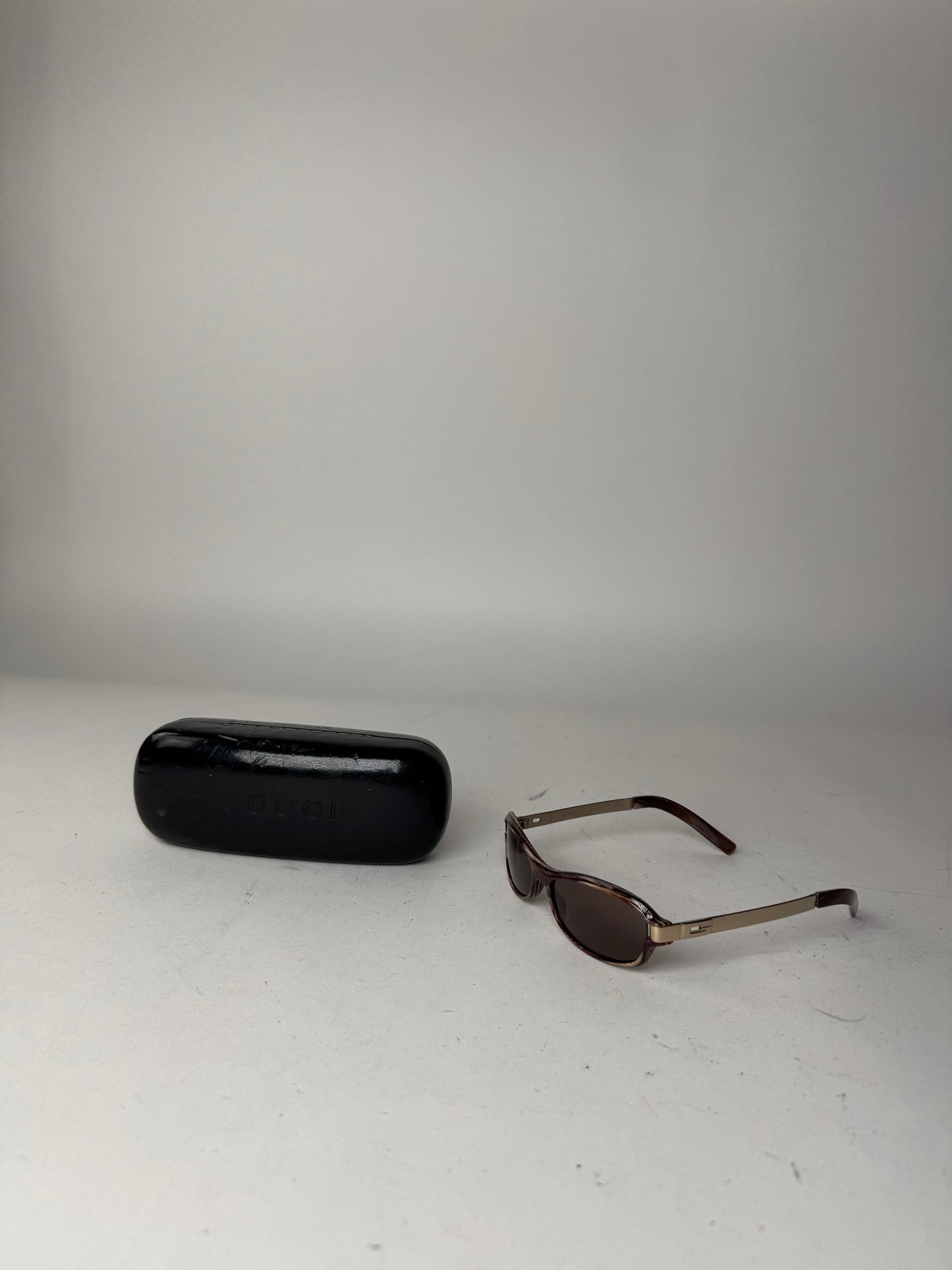 Vintage Gucci Retro Sunglasses Golden Brown