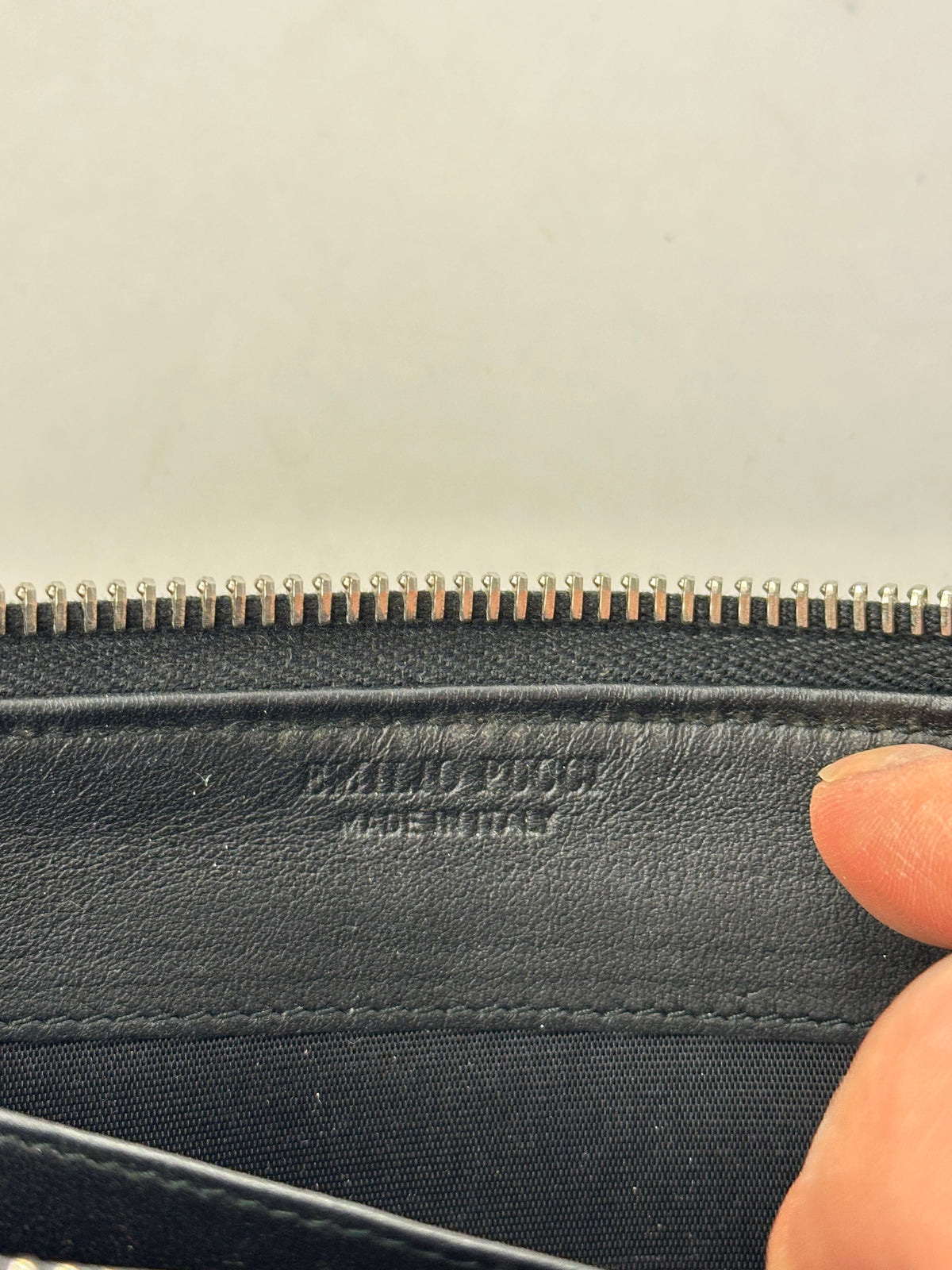 Vintage Emilio Pucci Zip-Around Leather Wallet Yellow Black White