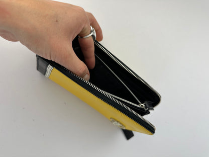 Vintage Emilio Pucci Zip-Around Leather Wallet Yellow Black White