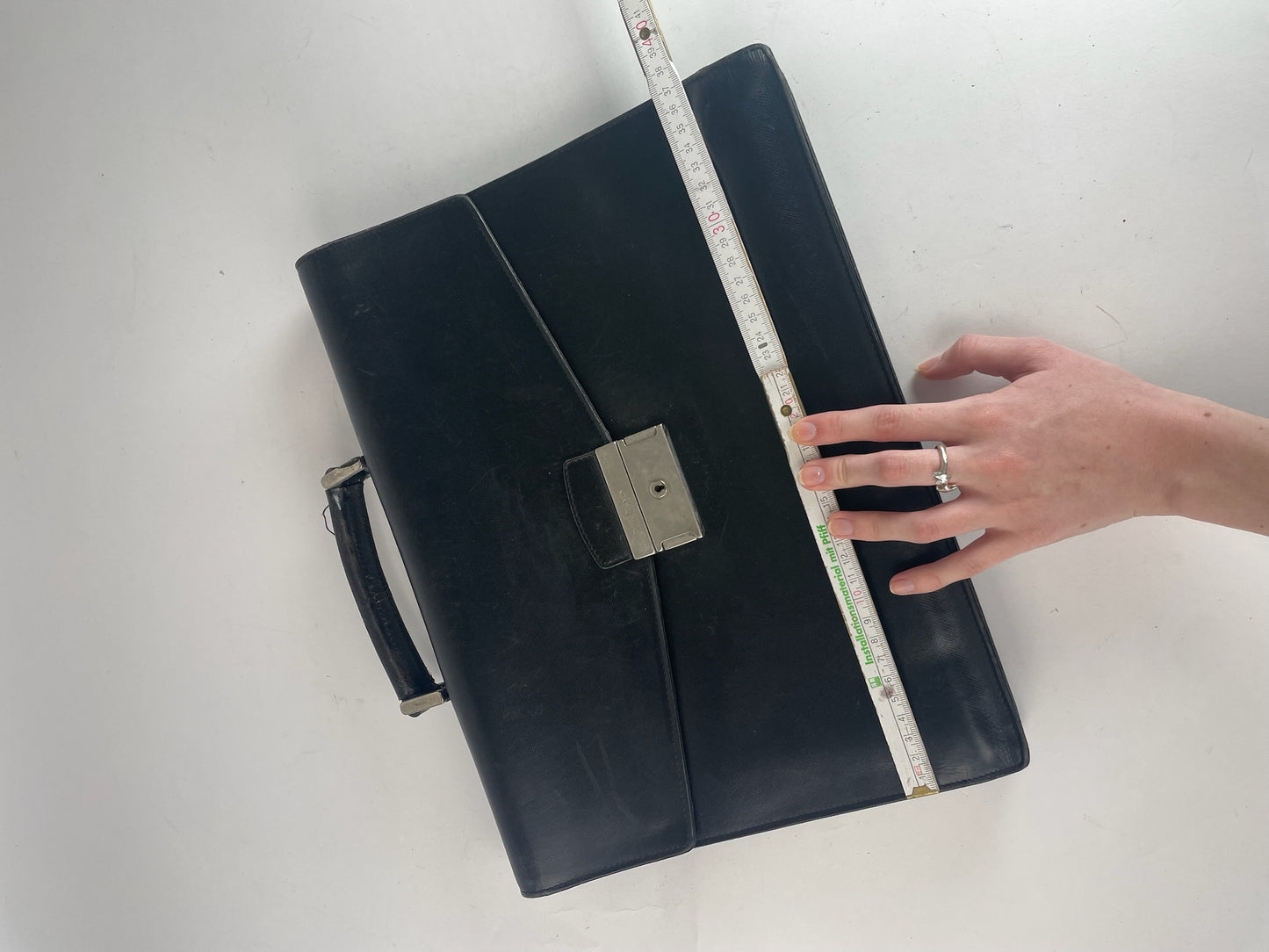 Vintage Prada Leather Briefcase Black