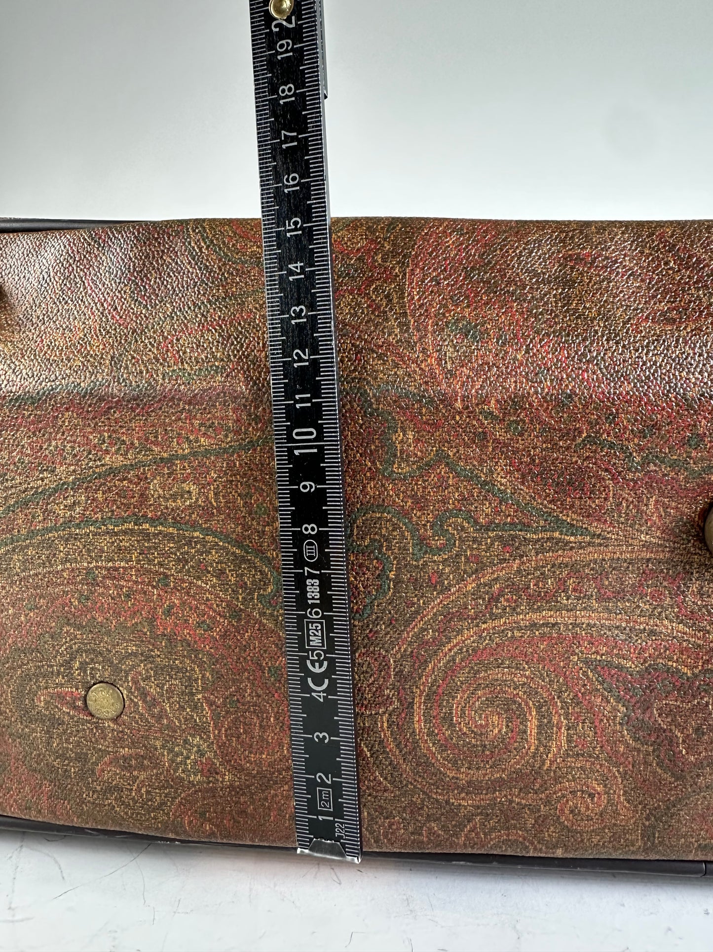 Vintage Etro Coated Canvas Travel Bag Brown Tan