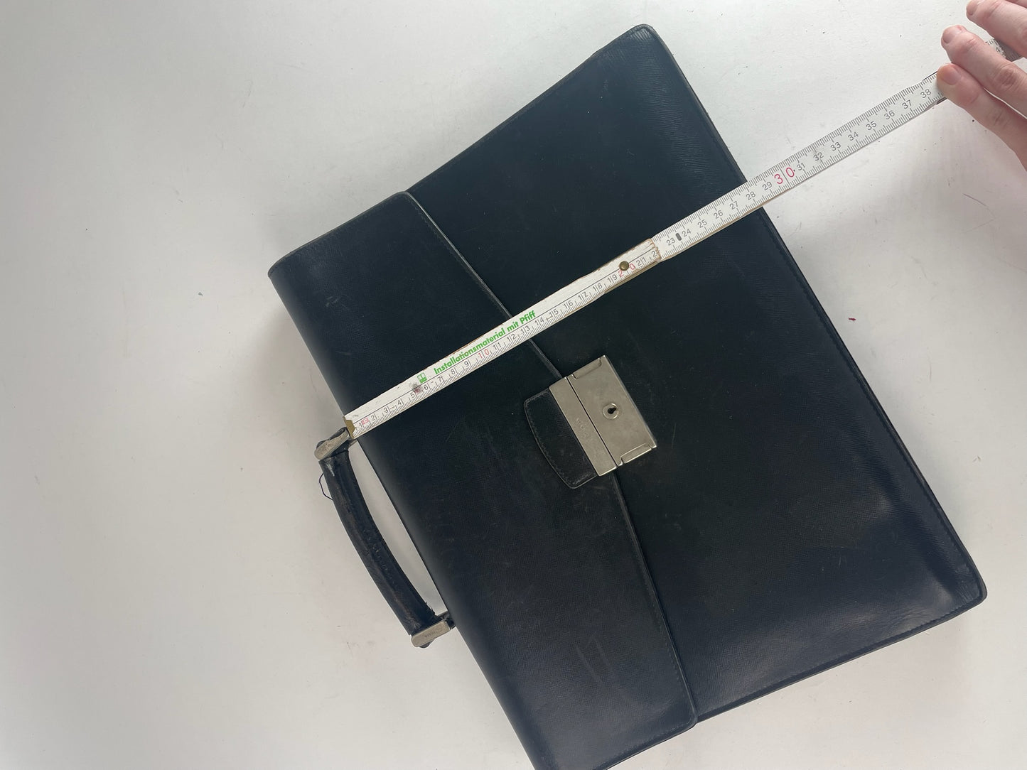 Vintage Prada Leather Briefcase Black