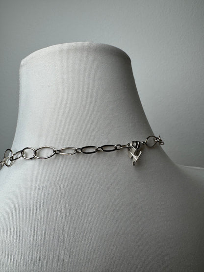 Vintage Courreges floral steel Collier Silver White