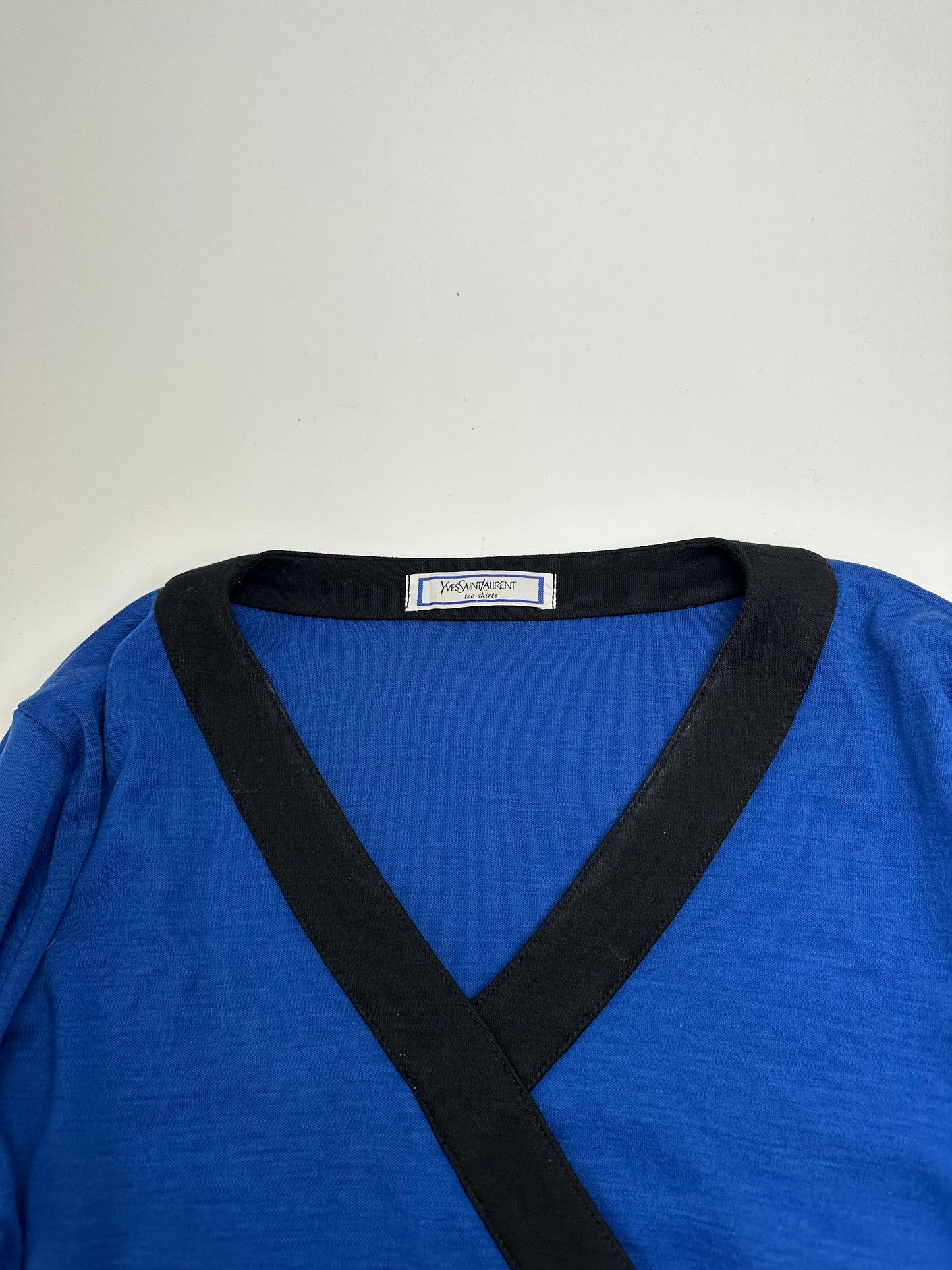 Vintage Yves Saint Laurent Vneck Sweater Blue Black