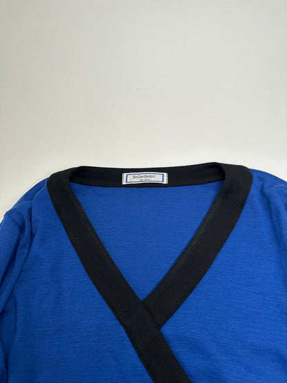 Vintage Yves Saint Laurent Vneck Sweater Blue Black