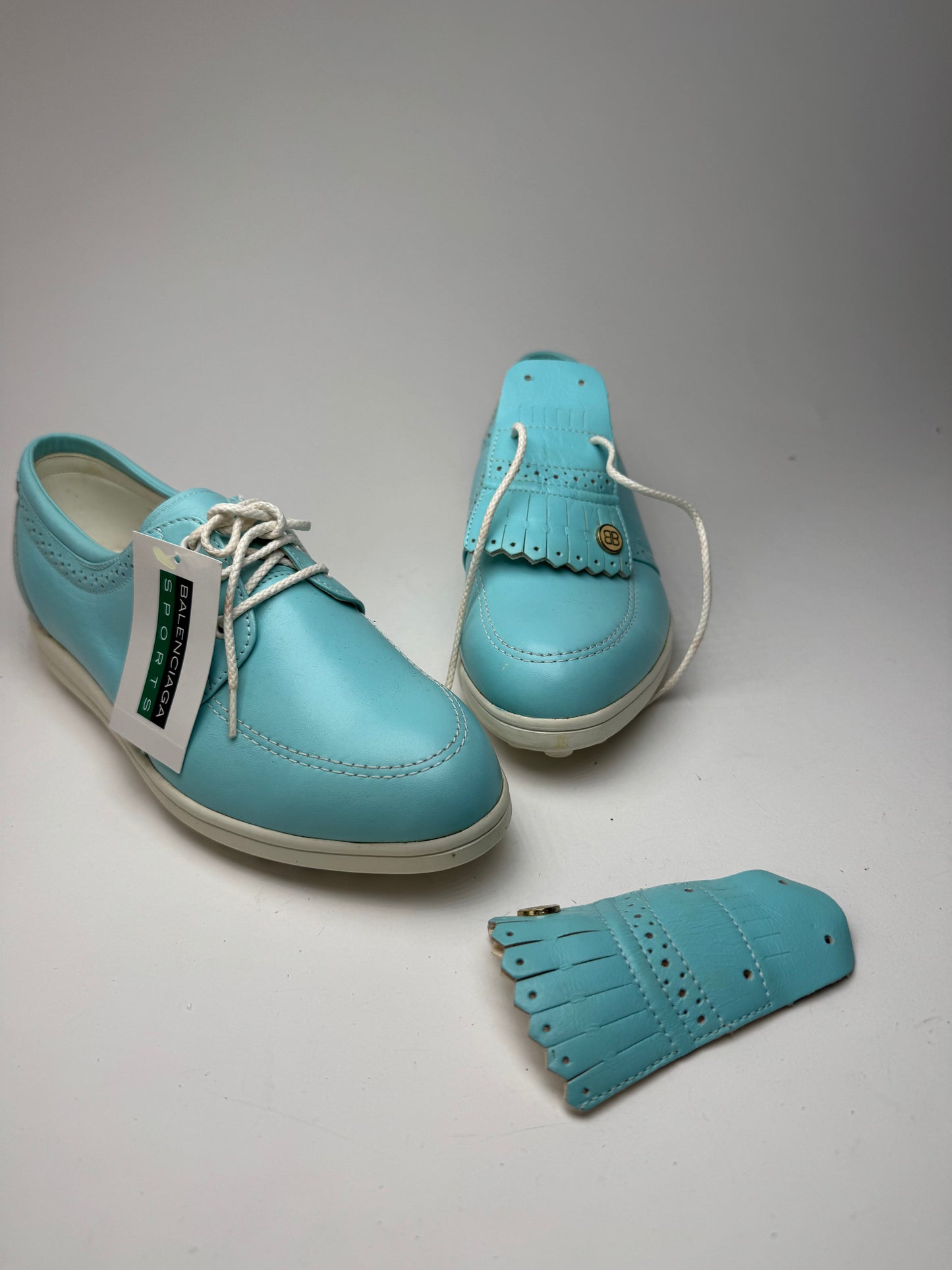 Vintage Balenciaga leather sneaker Turquoise White New EU37