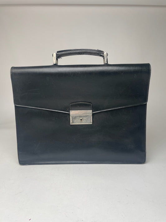 Vintage Prada Leather Briefcase Black
