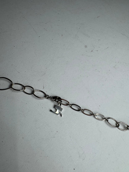 Vintage Courreges floral steel Collier Silver White