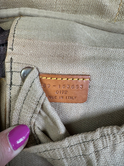 Vintage Etro Coated Canvas Travel Bag Brown Tan