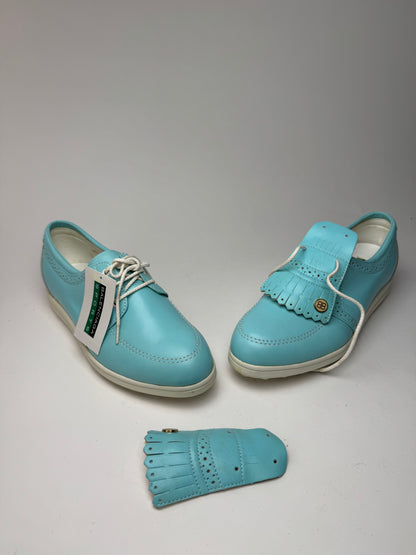 Vintage Balenciaga leather sneaker Turquoise White New EU37