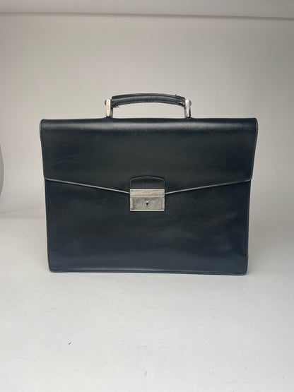 Vintage Prada Leather Briefcase Black