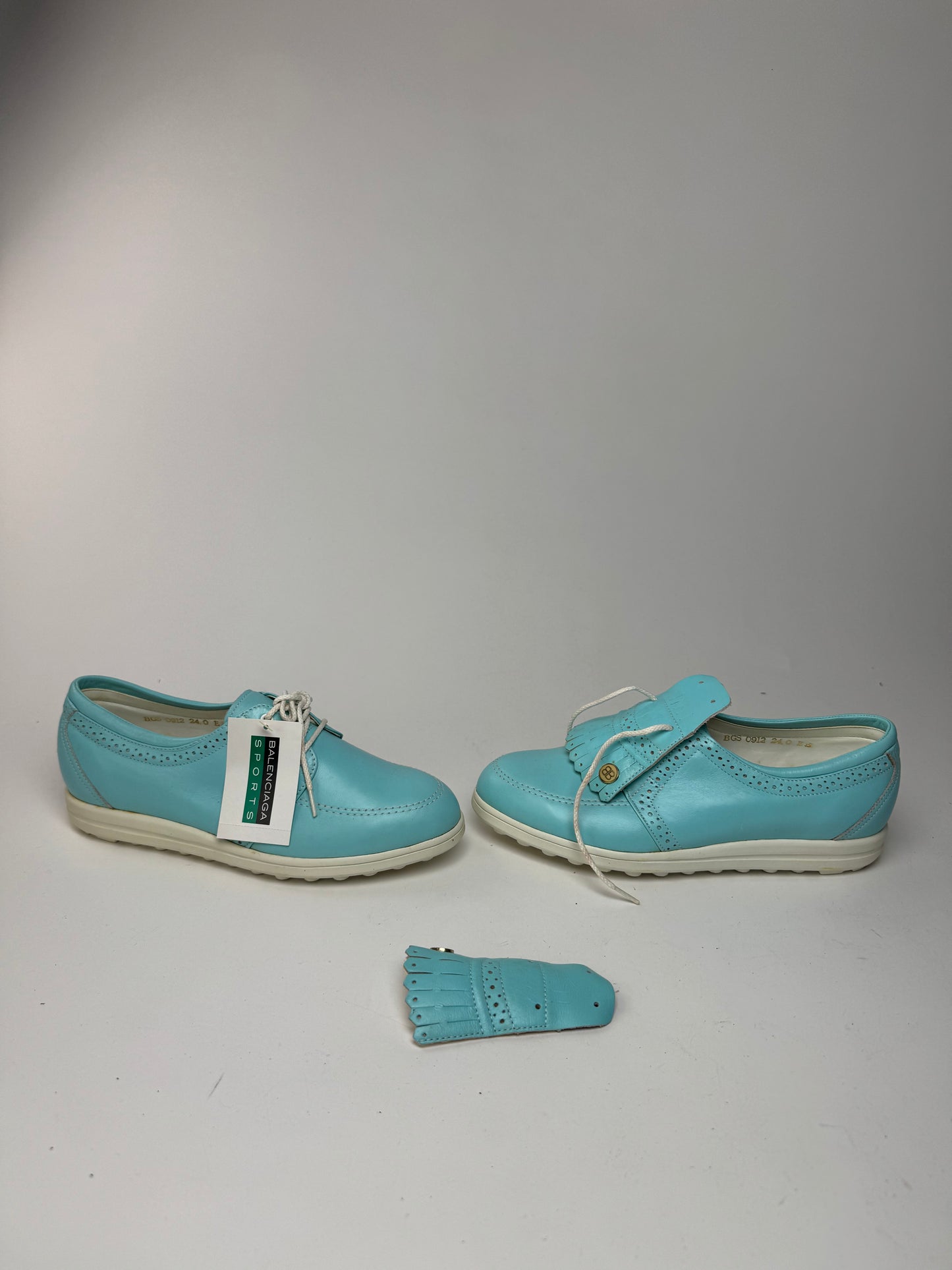 Vintage Balenciaga leather sneaker Turquoise White New EU37