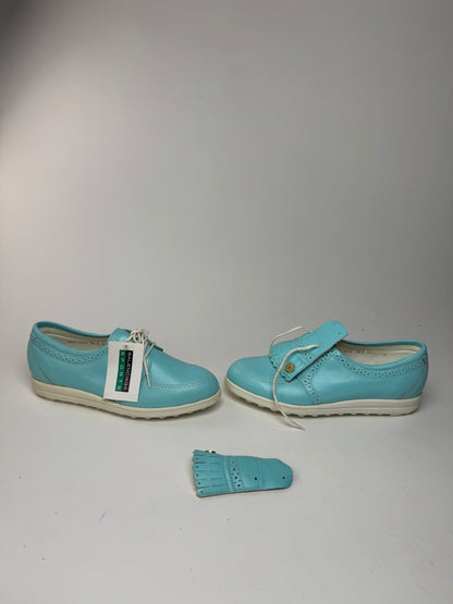 Vintage Balenciaga leather sneaker Turquoise White New EU37