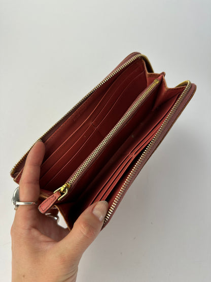 Vintage Miu Miu Crocodile-Effect Bifold Wallet c. Mid-2000s Light Brown