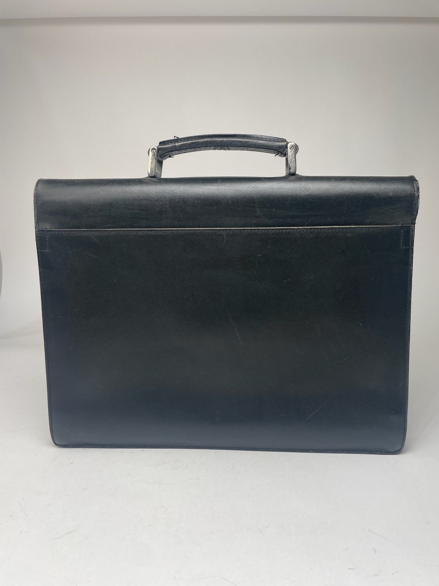Vintage Prada Leather Briefcase Black