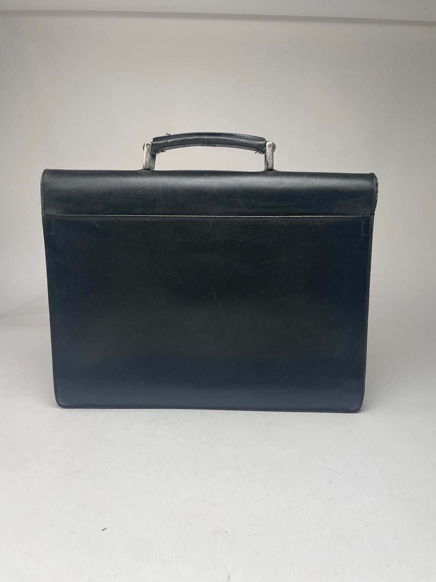 Vintage Prada Leather Briefcase Black