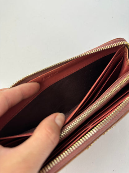 Vintage Miu Miu Crocodile-Effect Bifold Wallet c. Mid-2000s Light Brown