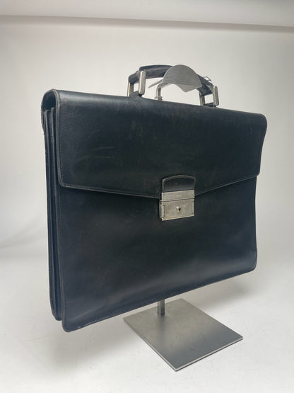 Vintage Prada Leather Briefcase Black