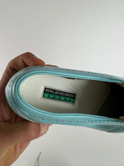 Vintage Balenciaga leather sneaker Turquoise White New EU37
