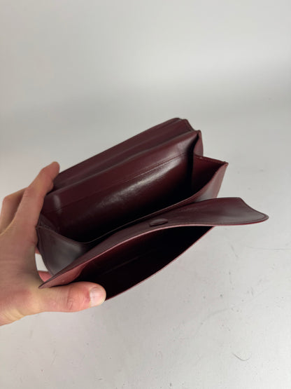 Vintage Cartier Leather Clutch Burgundy