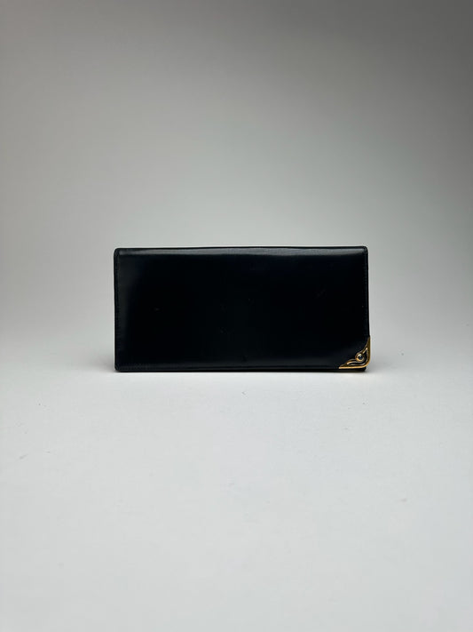 Porte-carte d'identité vintage Cartier en cuir bleu marine