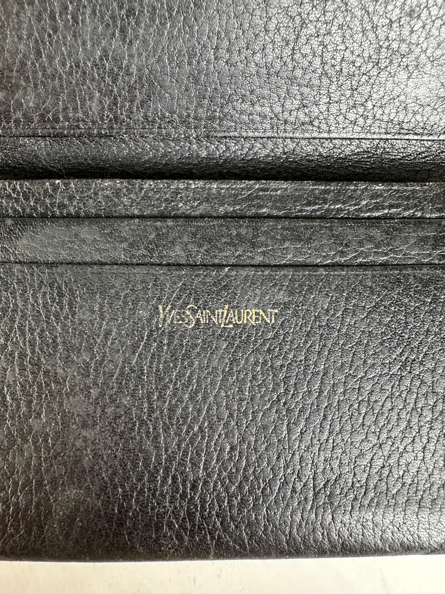Vintage Yves Saint Laurent Leather Card Holder Black