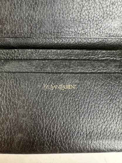Vintage Yves Saint Laurent Leather Card Holder Black