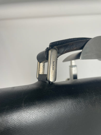 Vintage Prada Leather Briefcase Black