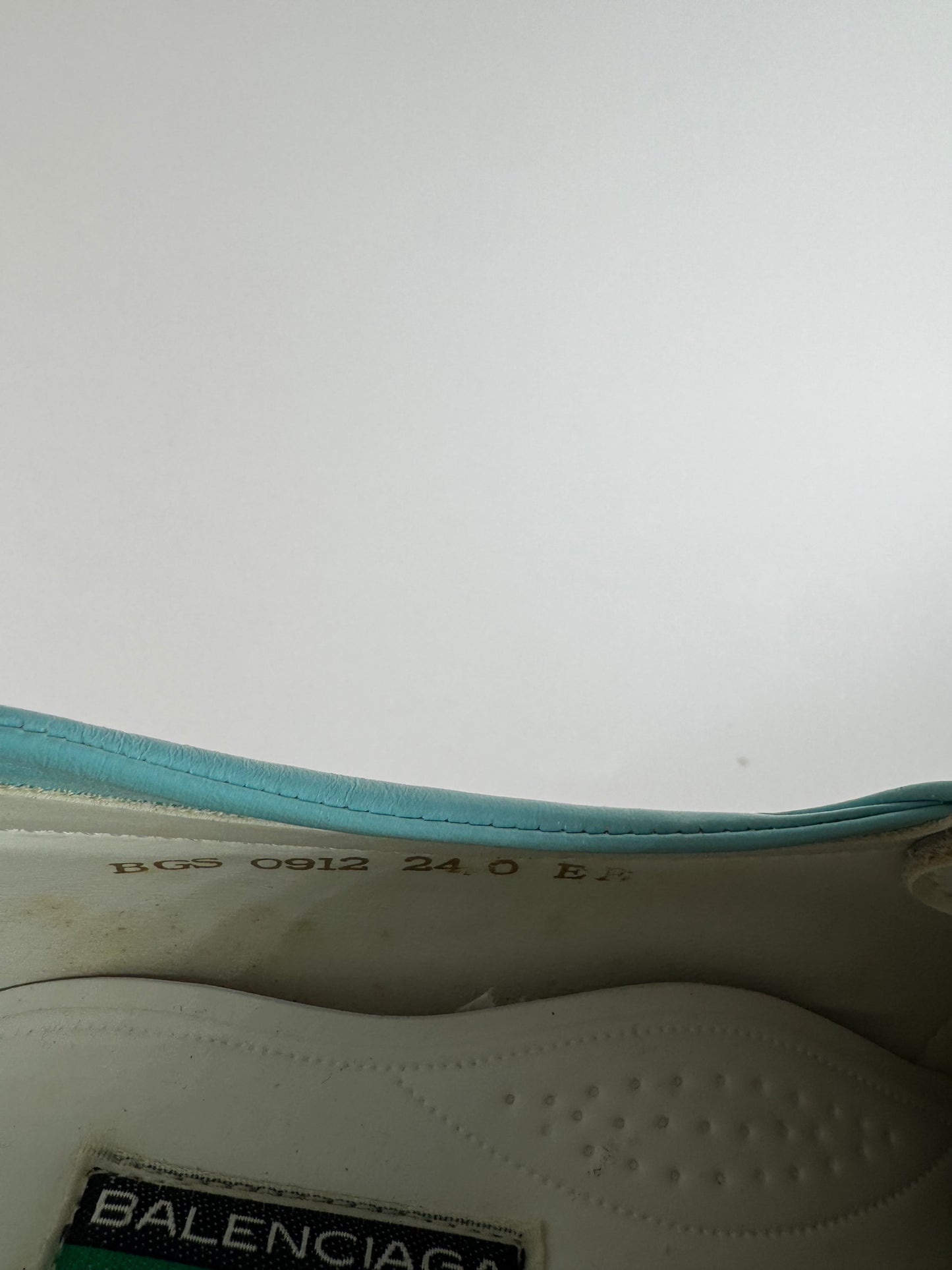 Vintage Balenciaga leather sneaker Turquoise White New EU37