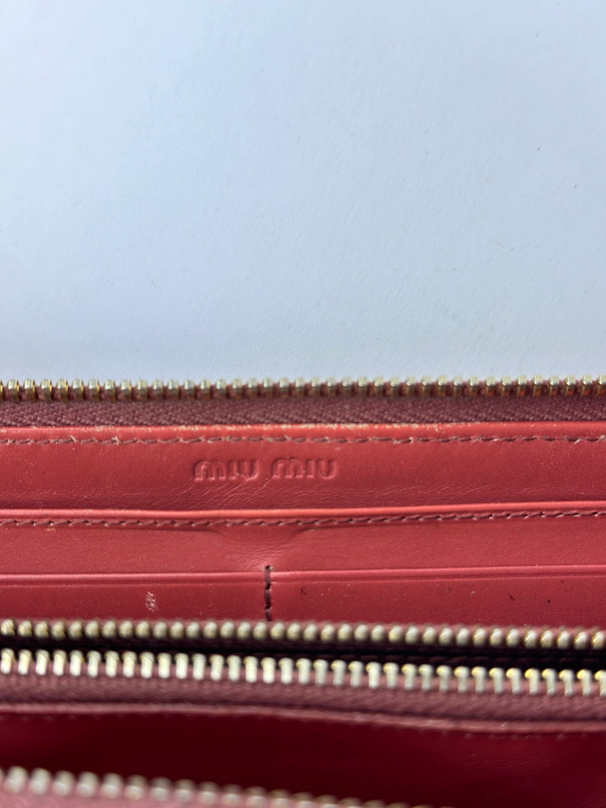 Vintage Miu Miu Crocodile-Effect Bifold Wallet c. Mid-2000s Light Brown