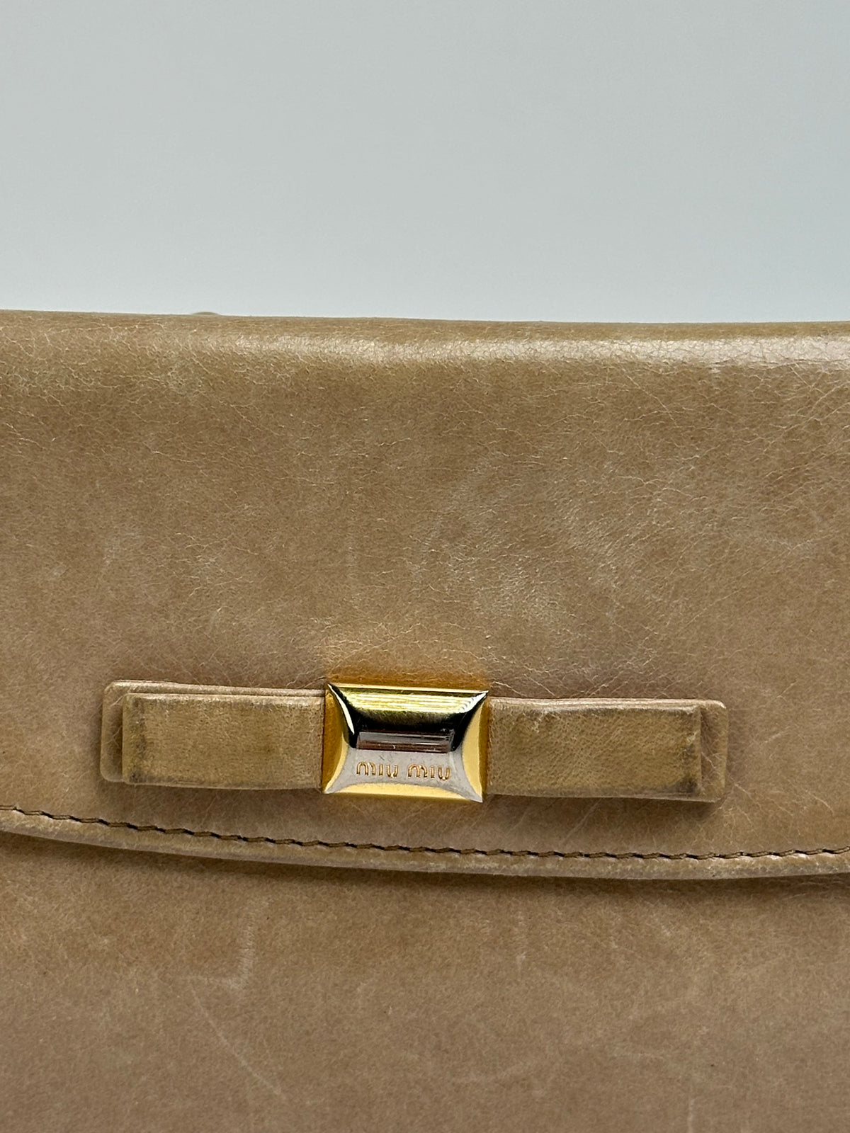 Vintage Salvatore Ferragamo Bifold Wallet Beige Gold
