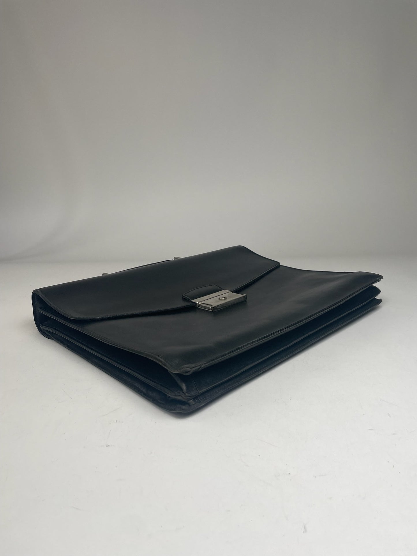 Vintage Prada Leather Briefcase Black