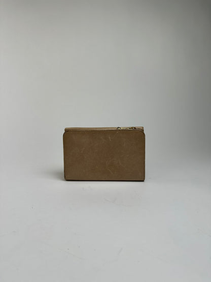Vintage Salvatore Ferragamo Bifold Wallet Beige Gold