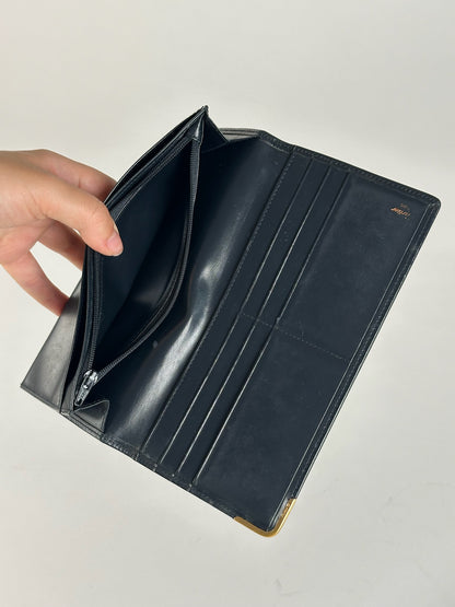 Vintage Cartier Leather ID Holder Navy