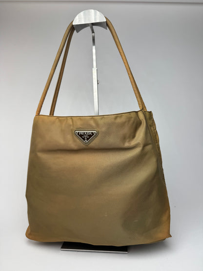 Sac Prada vintage en polyester kaki marron