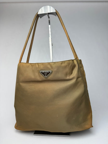 Sac Prada vintage en polyester kaki marron