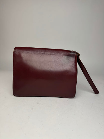 Vintage Cartier Leather Clutch Burgundy
