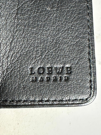 Vintage Loewe Grained Leather Key Holder Black Gold