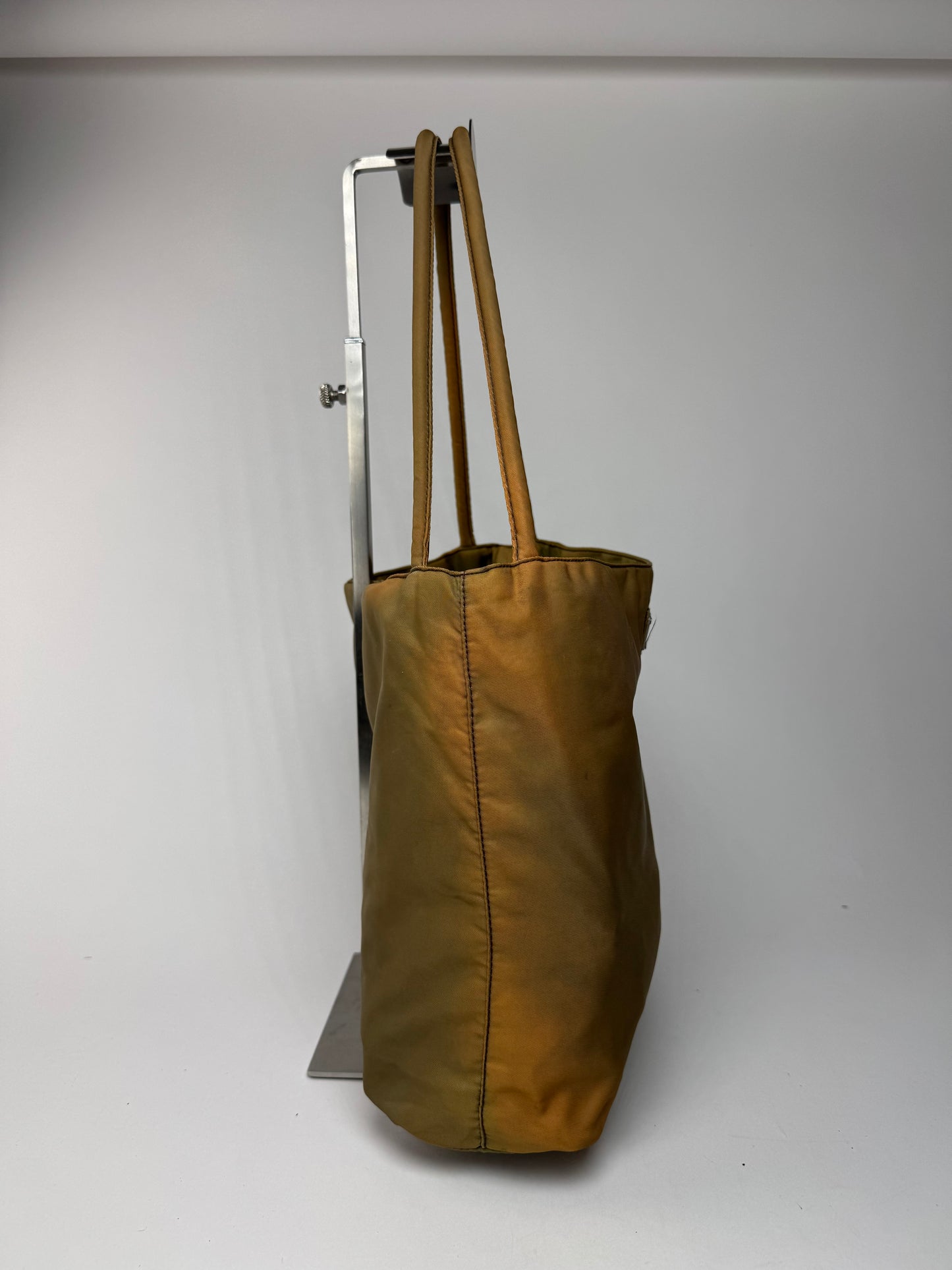 Sac Prada vintage en polyester kaki marron