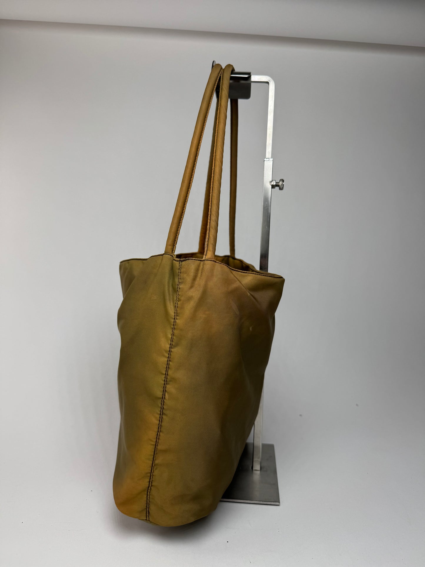 Sac Prada vintage en polyester kaki marron