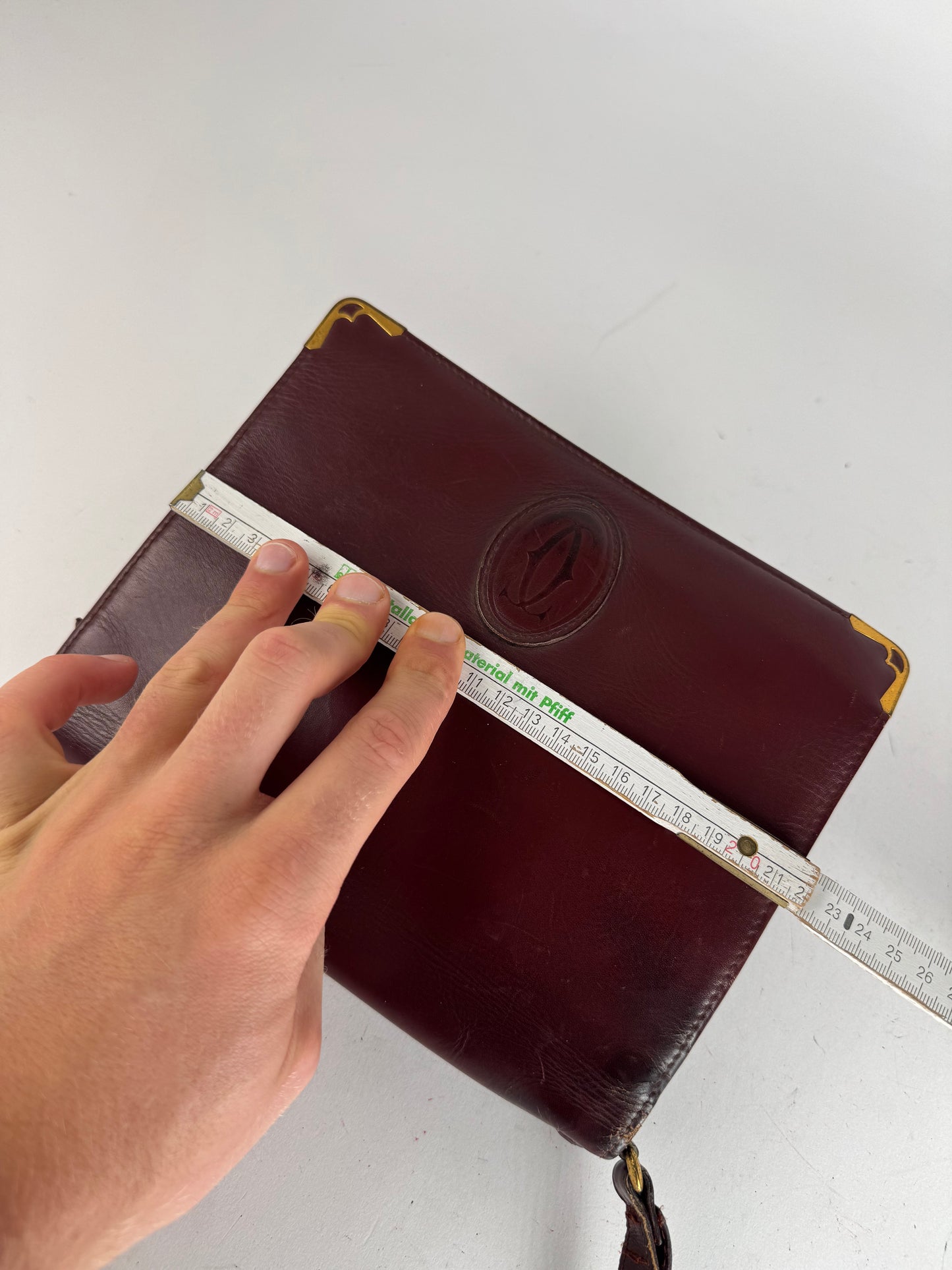 Vintage Cartier Leather Clutch Burgundy