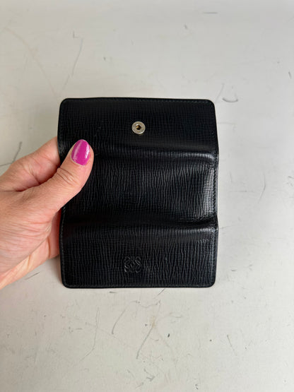 Vintage Loewe Grained Leather Key Holder Black Gold