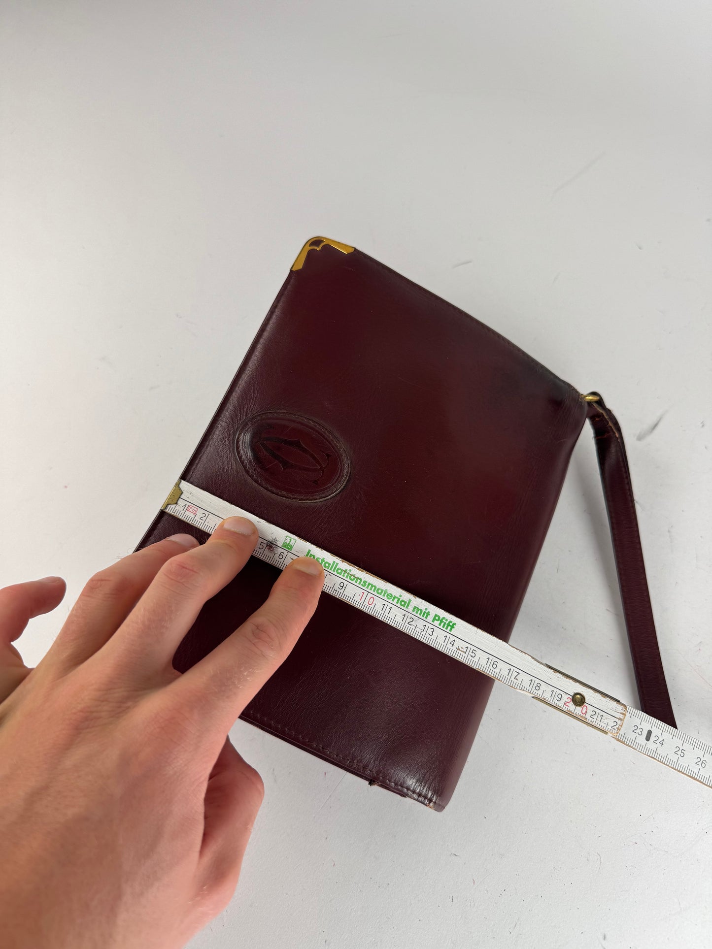 Vintage Cartier Leather Clutch Burgundy