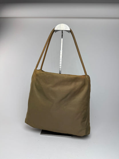 Sac Prada vintage en polyester kaki marron