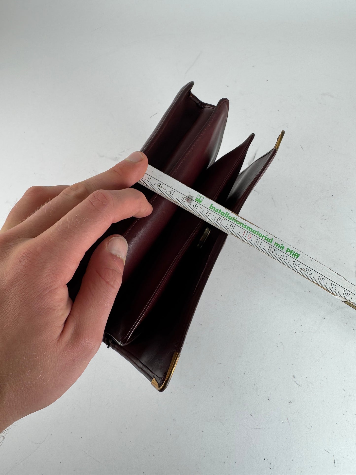 Vintage Cartier Leather Clutch Burgundy