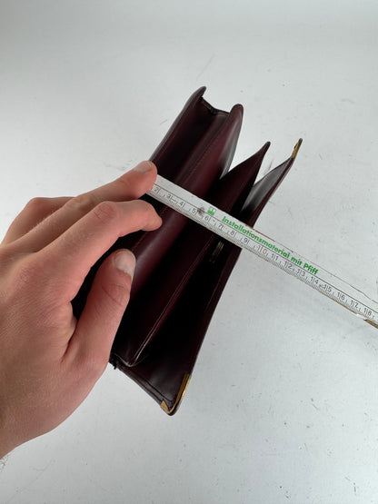 Vintage Cartier Leather Clutch Burgundy