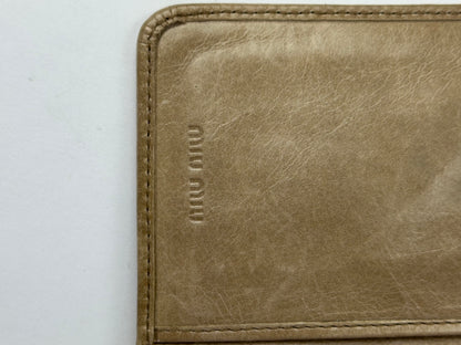 Vintage Salvatore Ferragamo Bifold Wallet Beige Gold